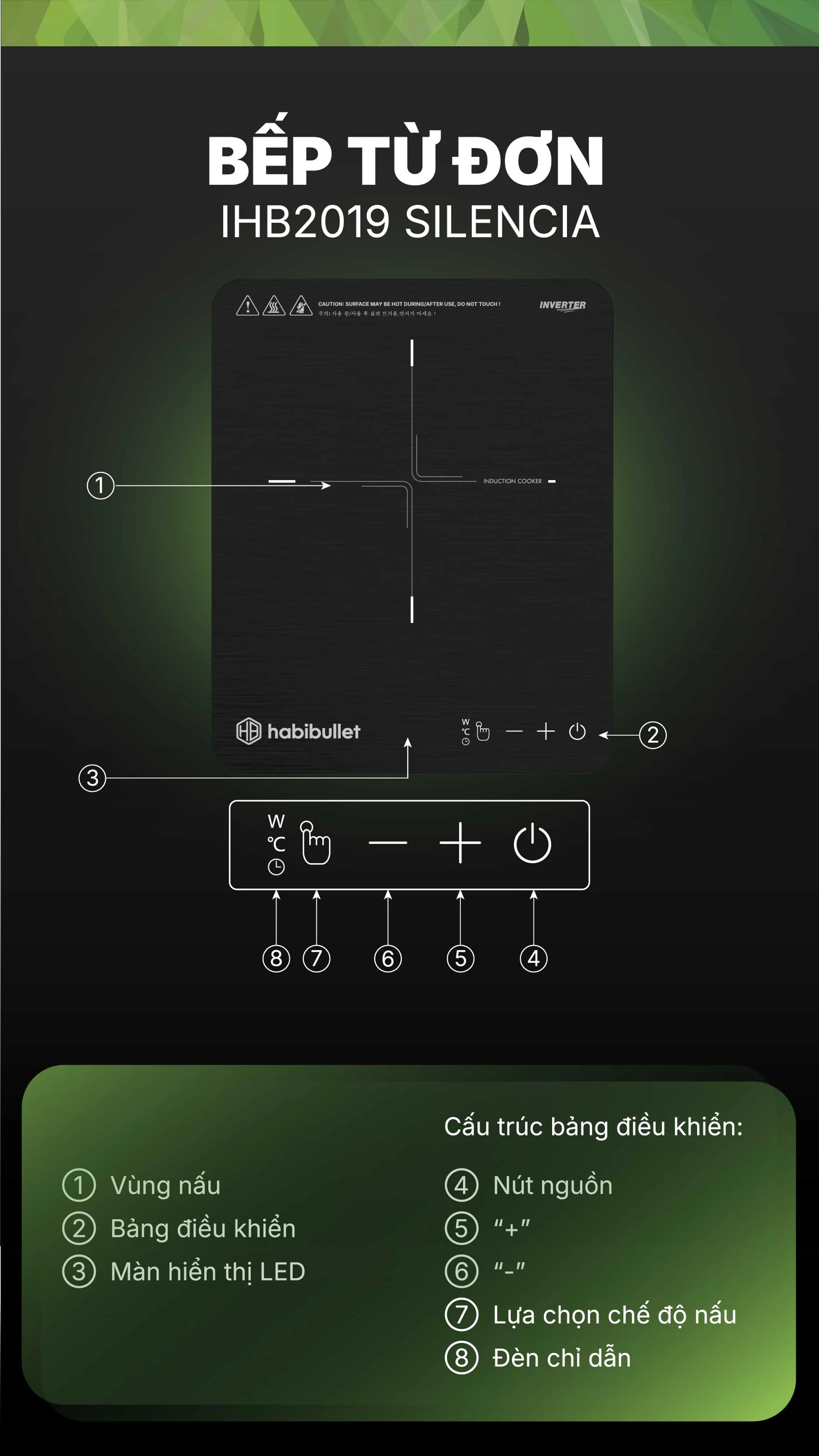 Bếp từ Habibullet IHB-2019 Silencia BH245143 1